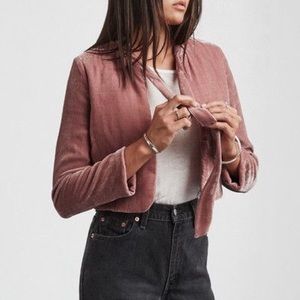 Reformation pink velvet bolero jacket xs